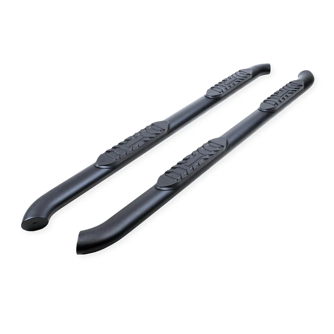 A1003B – TRAILFX Nerf Bar, With Step Pads 4 Inch Oval Bent Titanium Black Mild Steel With Welded End Caps Rocker Pane...